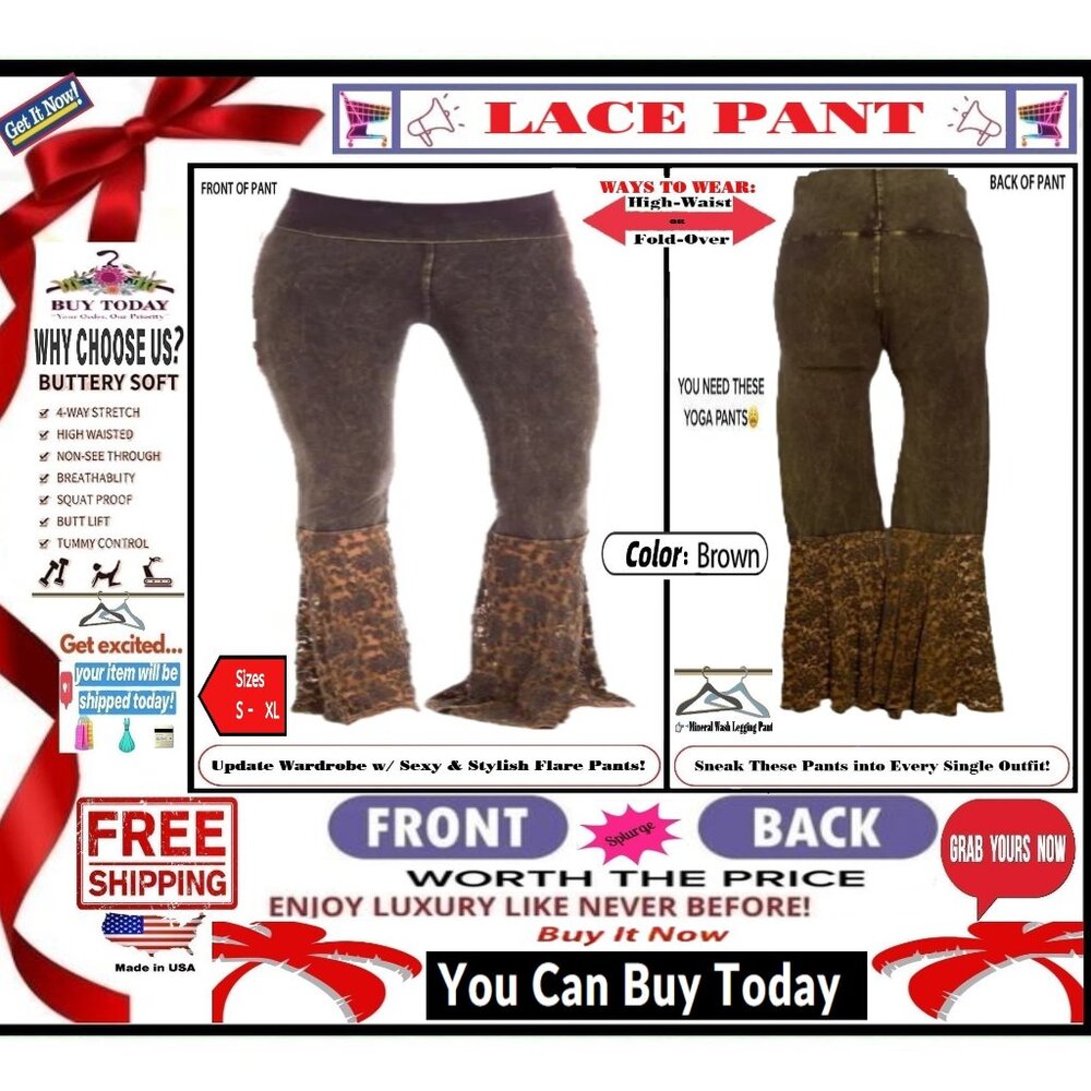 🛑 BOTTOM Fold Over LACE ➕ LEGGING 🆒 PANT High Waist Mineral Wash 💸 BUY NOW ‼️